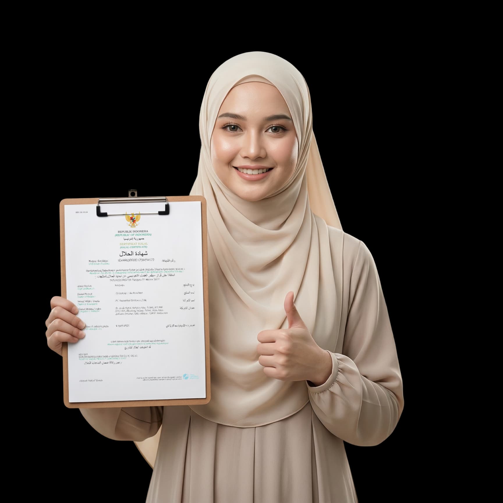 Gambar Wanita dengan Sertifikat